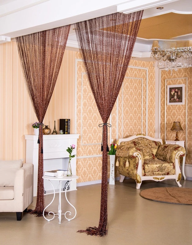 Korean Style Silver Thread Door Curtain 1x2M for Living Room Bedroom Partition Hanging Curtain|Home Decor Curtains