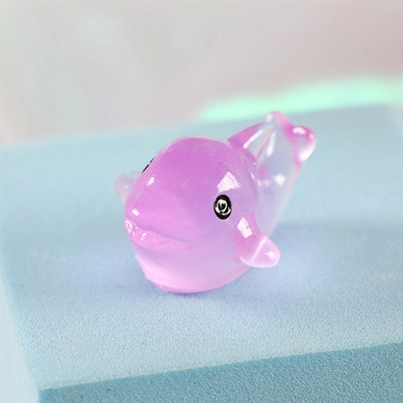 100 Pieces Colorful Dolphin Luminous Doll Resin Pendants for Micro Landscape Jewelry Craft Decorations|Jewelry & Craft Supplies