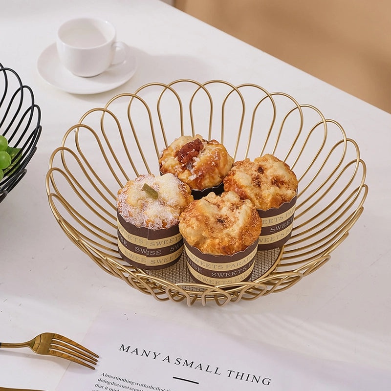 European Light Luxury Fruit Plate Creative Iron Candy Snack Basket for Living Room Decor|Home Decor & Storage