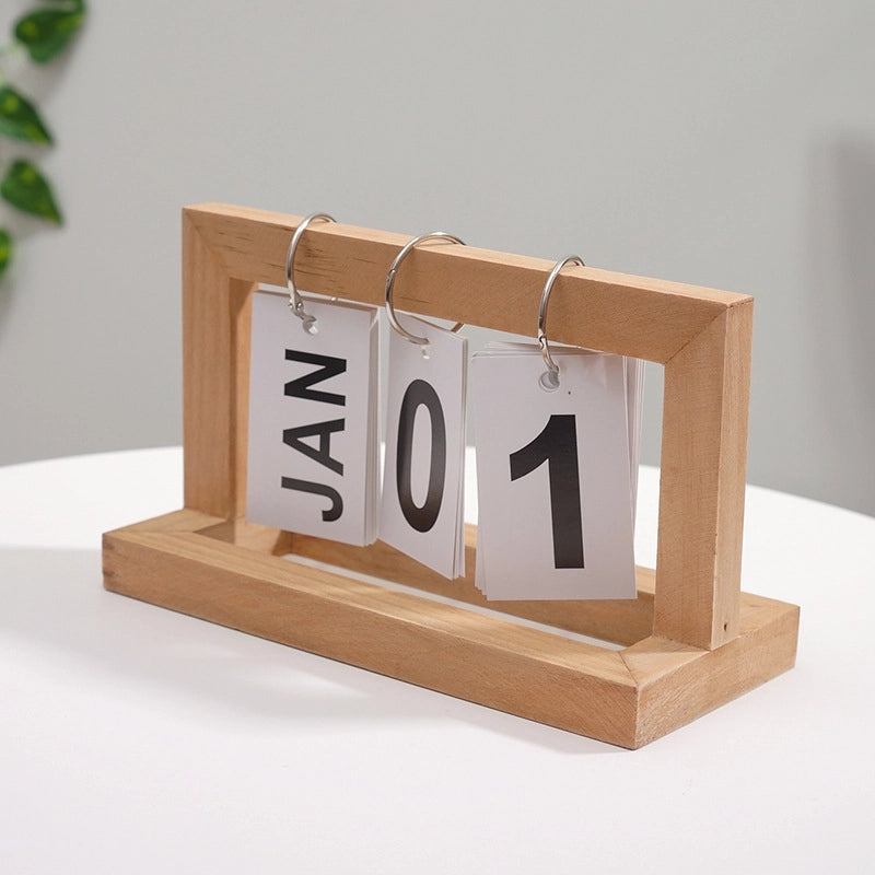 Minimalist Geometric Wooden Calendar Ornaments for Home Decor | Home Decor & Accessories