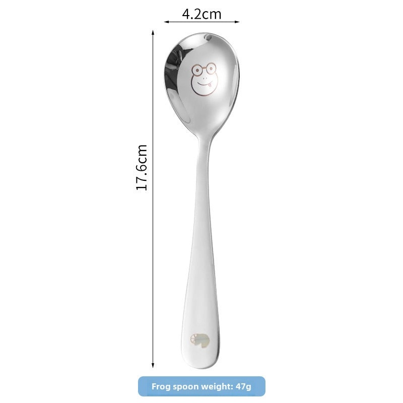 304 Stainless Steel Cartoon Baby Spoon Cute Feeding Spoon for Children Learning to Eat | Baby Feeding Accessories