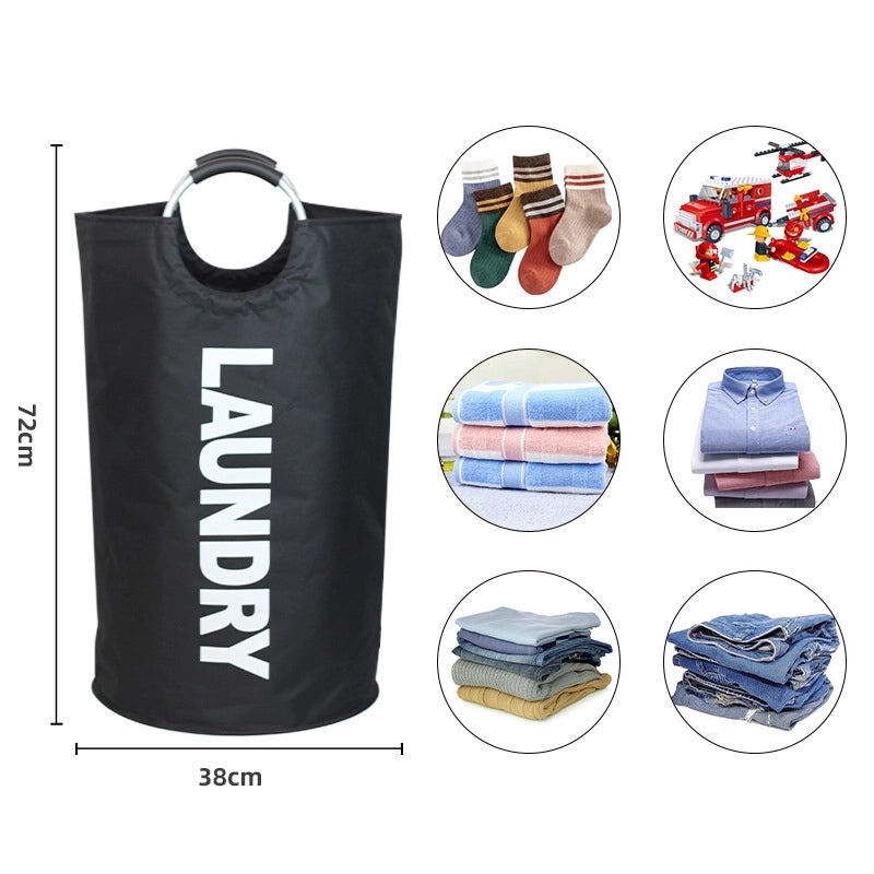 Large Capacity Laundry Bag with Double Layer Oxford Cloth and Round Aluminum Handle | Home Storage & Organization