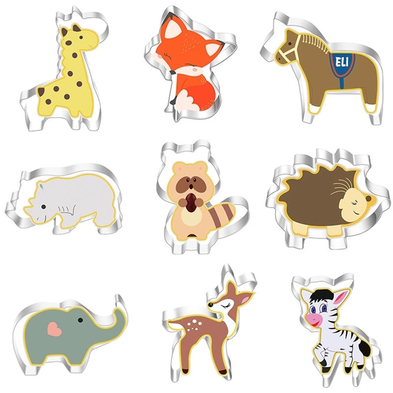 Adorable Animal Design 9-Piece Solid Color 430 Stainless Steel Bakeware Set|Kitchen & Dining Cookware