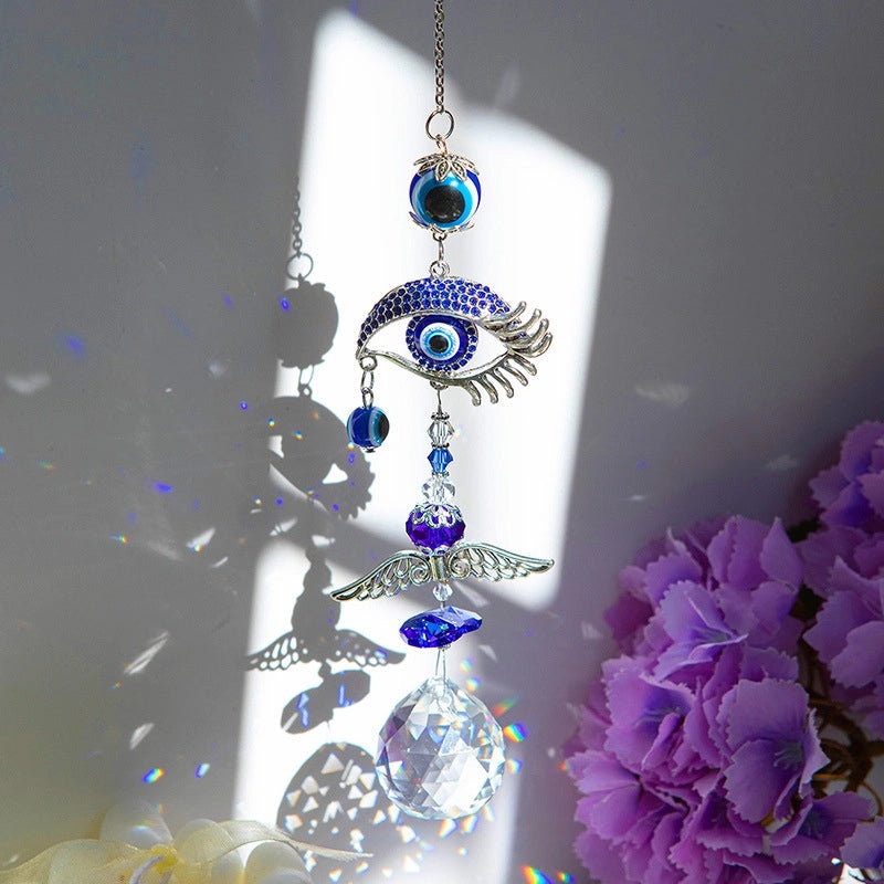 Elegant Devil's Eye Butterfly Crystal Suncatcher Wind Chime Wall Decor|Home Decor