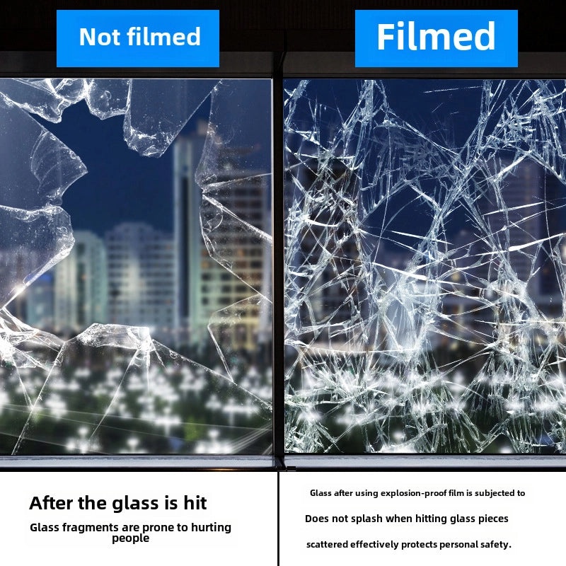 248MIL Transparent Glass Safety Film Explosion-Proof Membrane for Shower Doors Windows|Home Improvement Safety Accessories