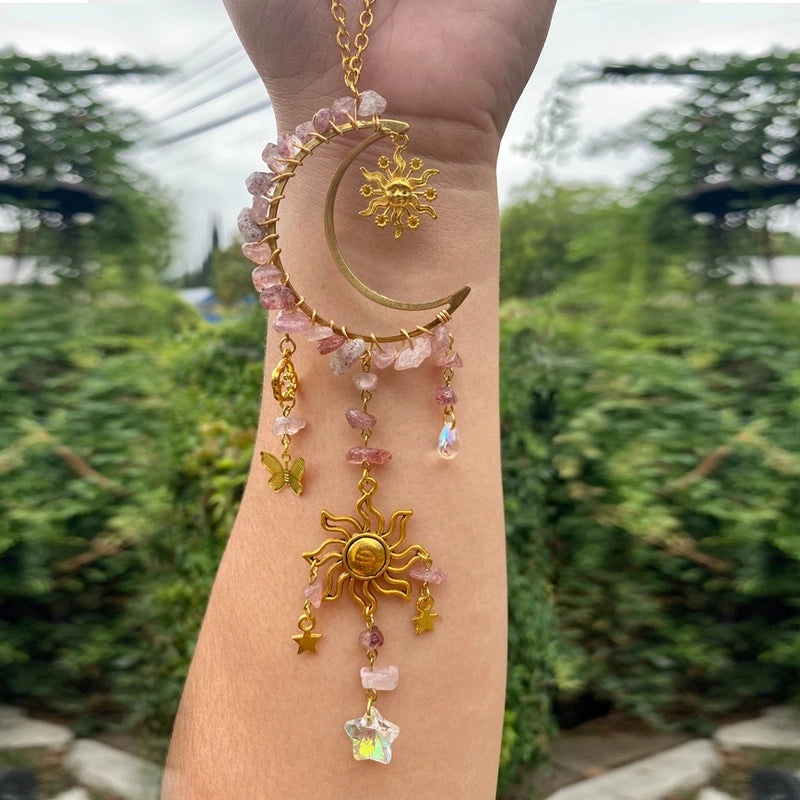 2 Pieces Bohemian Moon Crystal Suncatchers for Wall Decor|Home Decor