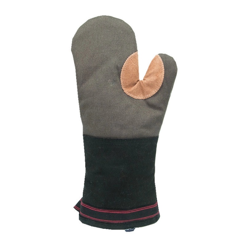 Stylish Color Block PU Leather Heat Resistant Gloves for Cooking and Baking|Kitchen Accessories