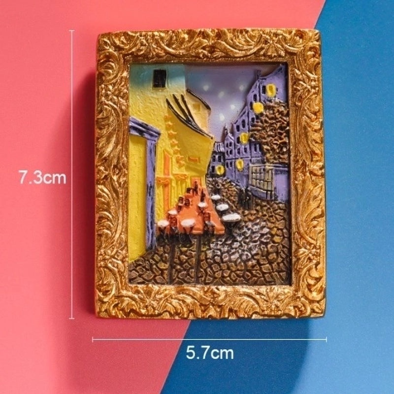 Vintage Style Oil Painting Resin Fridge Magnet|Home Decor Accessories