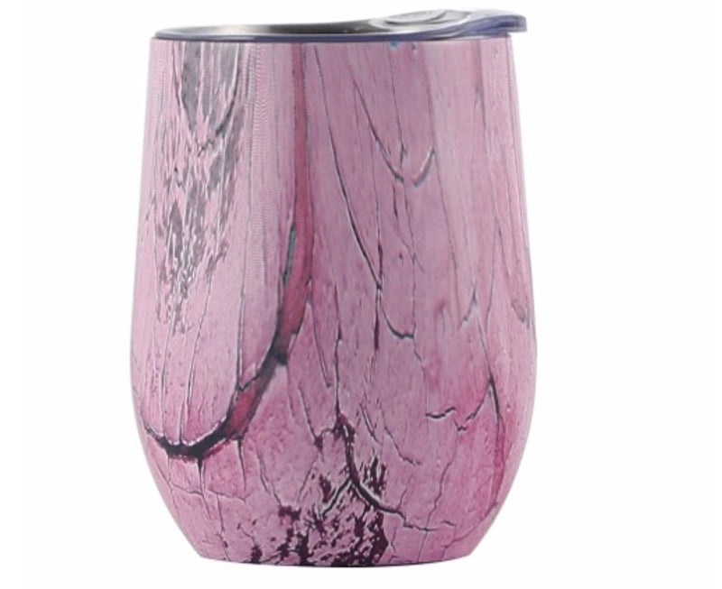 Stylish Stainless Steel Thermos Cup with Stripe and Solid Color Design | Drinkware & Thermoses