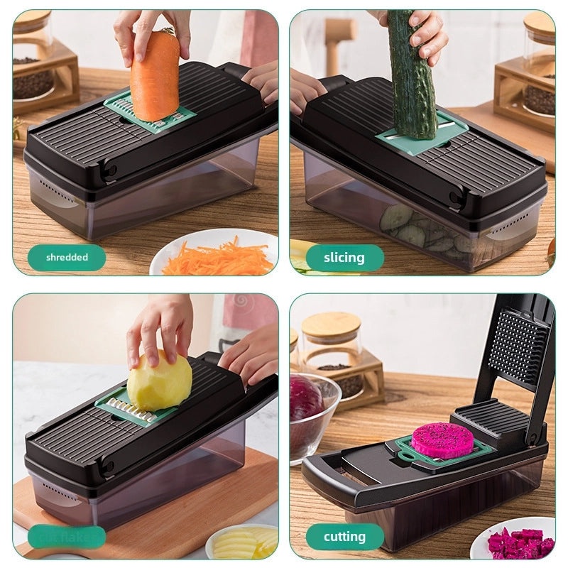 Multi-function Vegetable Cutter with Brush and Strainer | Kitchen Tools and Gadgets