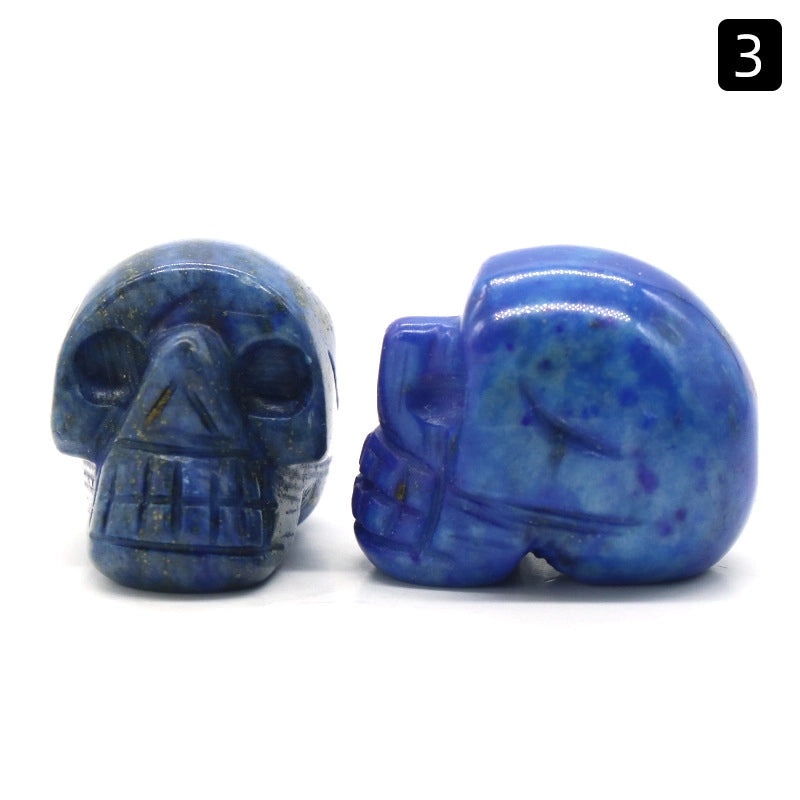 Halloween Vintage Skull Natural Crystal Agate Ornament | Home Decor & Seasonal Accessories