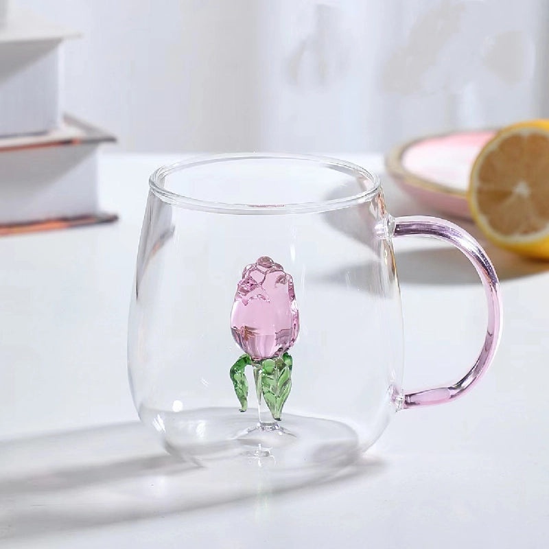 3D Animal Shape Glass Cup with Colorful Handle|Kitchen & Dining