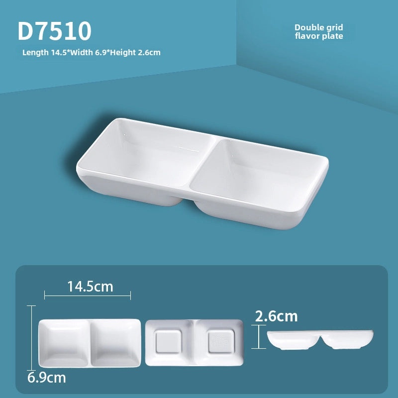 White Melamine Round Three-Compartment Sauce Dish Imitation Porcelain for Restaurant Hot Pot Serving|Kitchen & Dining Accessories