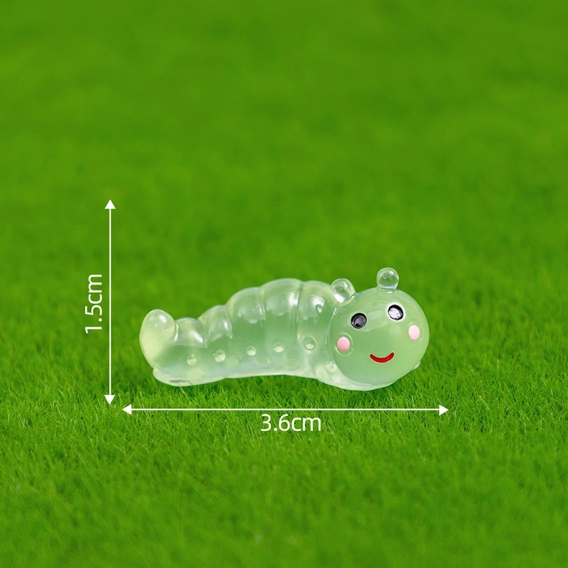 Glowing Moss Micro Landscape with Realistic Caterpillar for Succulent Garden DIY Decorative Miniature Ornaments|Garden Decor Accessories