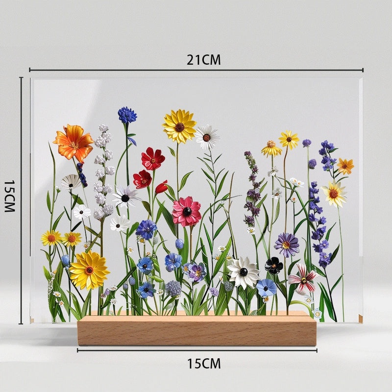 Elegant Minimalist Acrylic Flower Wooden Home Decor | Home Decor