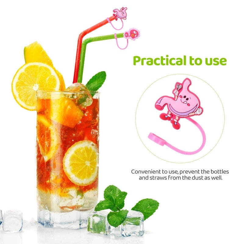 Nurses Day Dental Themed Silica Gel Straw Cap Set | Drinkware Accessories