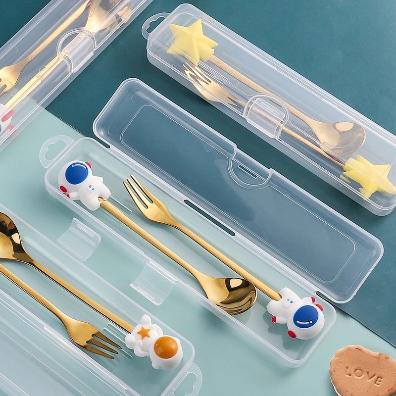 Festive Animal Santa Claus Stainless Steel Cutlery Set 2 Pieces|Kitchen & Dining Tableware