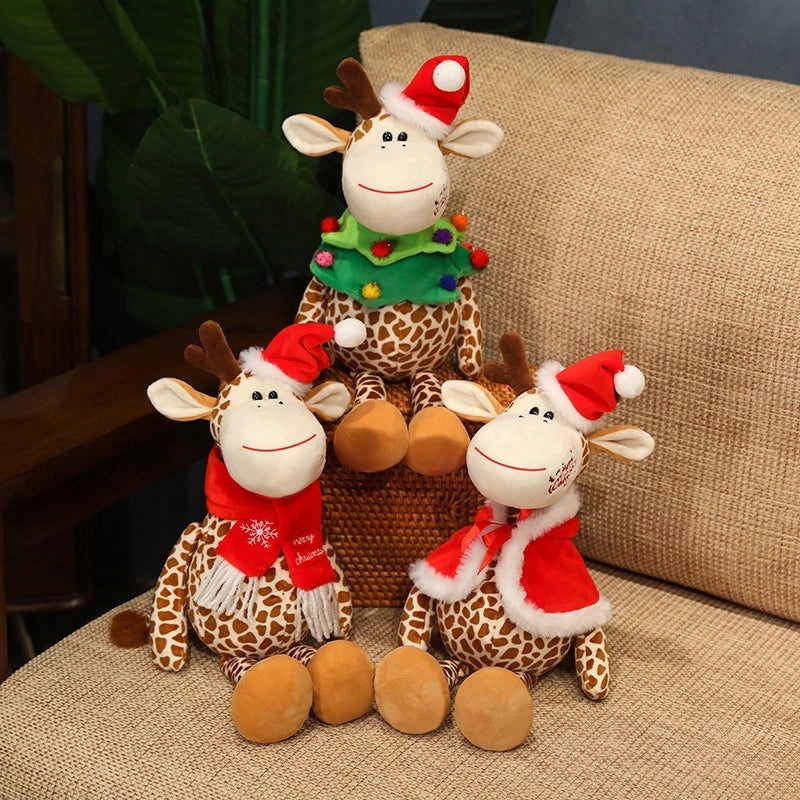 Christmas Elk Plush Toy Soft Cotton Stuffed Animal | Christmas Decor & Plush Toys