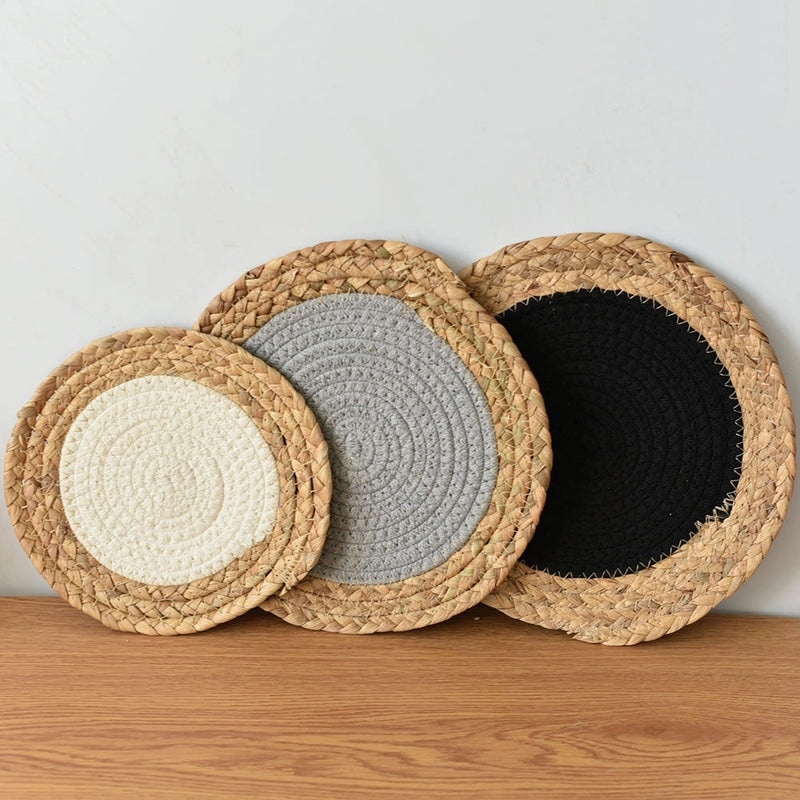 Cotton Rattan Placemat Single Piece for Casual Pastoral Dining|Home & Kitchen Tableware