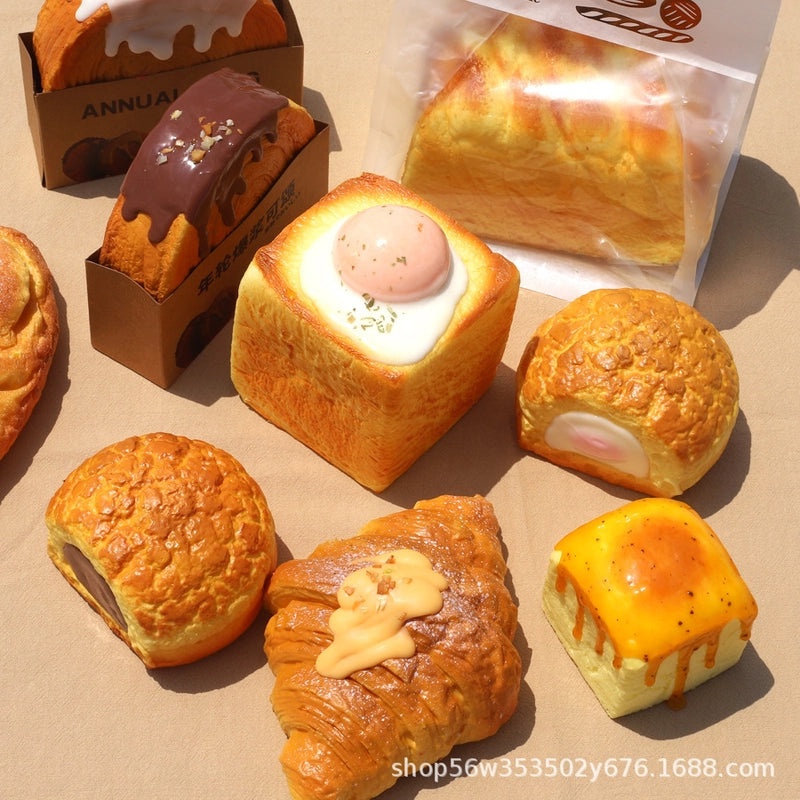 Slow Rebound Pinch Toy Soft Cake Sticky Hand Red Riding Book Food Simulation Bread Decompression Vent Toy|Stress Relief Toys