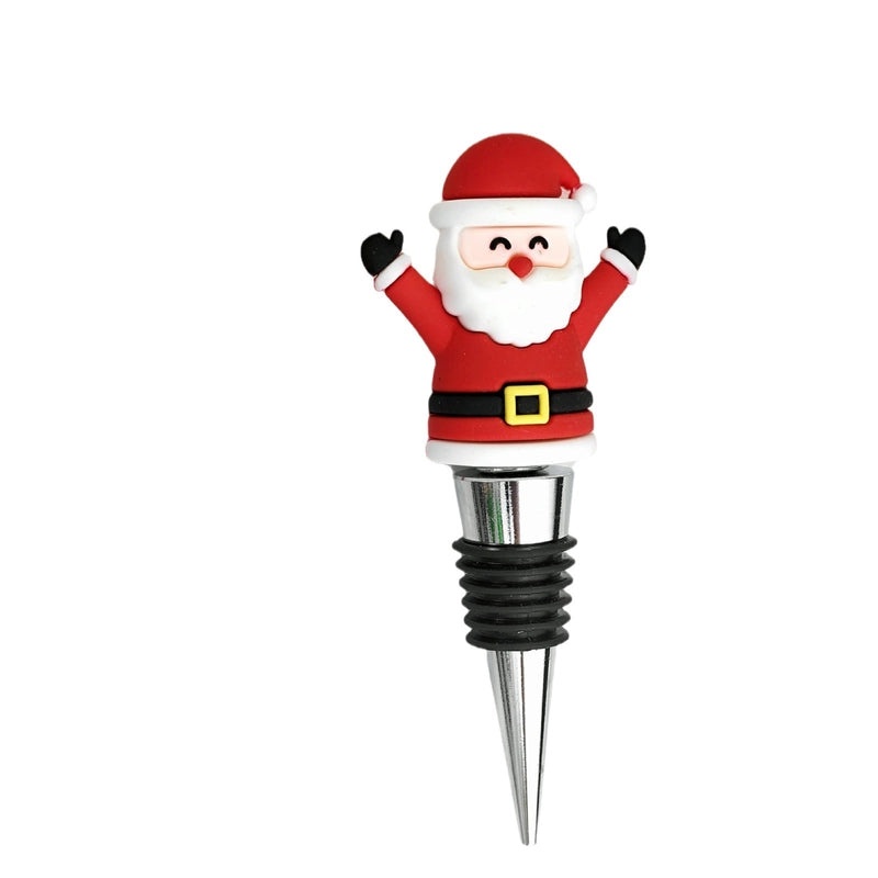 Christmas Holiday Wine Stopper with Santa Claus, Christmas Tree, and Elk Design PVC Alloy | Kitchen & Dining