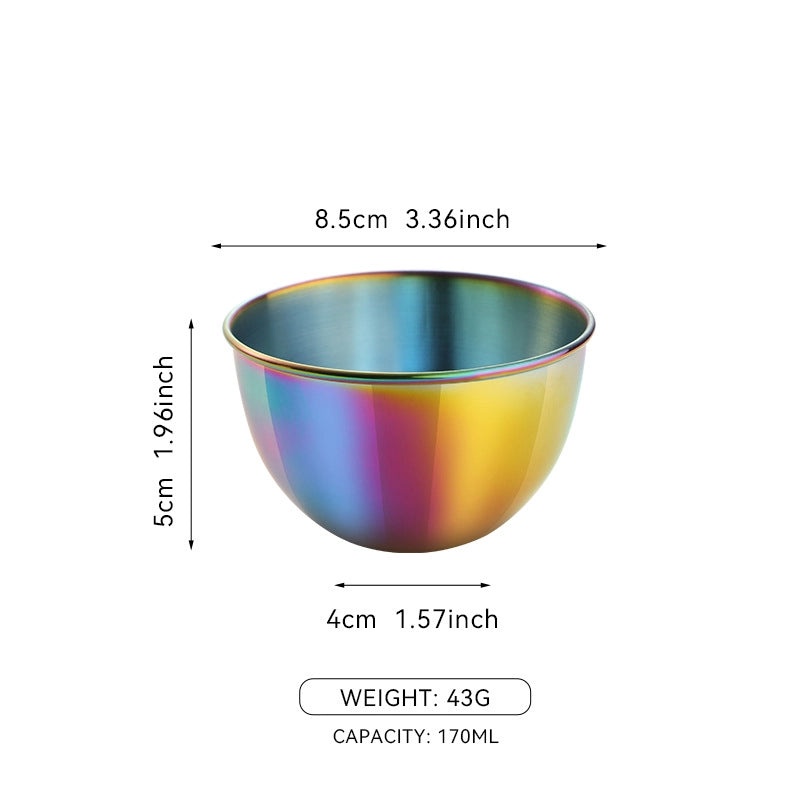 Stainless Steel Small Sauce Bowl Set with Spoon, Golden Dip Dish for Sushi, Jam, and Seasoning | Kitchen & Dining Accessories