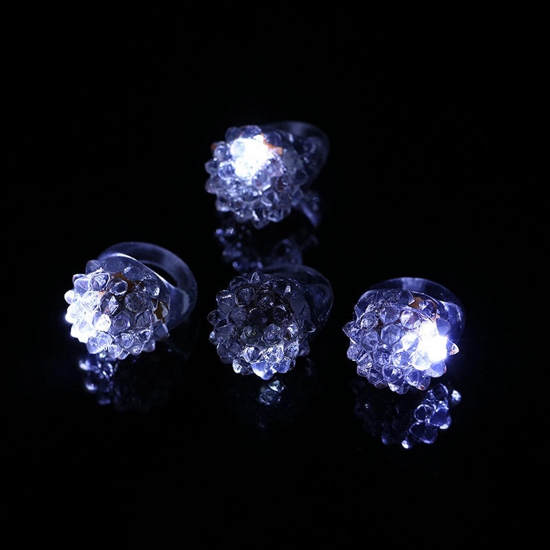 20 Pieces Small Strawberry LED Flash Rings Soft TPR Glow Finger Toys for Kids Party|Toys & Party Supplies