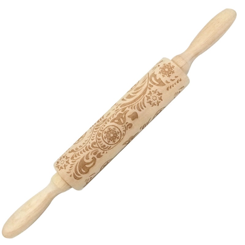 Christmas Elk Cartoon Rolling Pin Ethnic Style Theaceae Muhe | Kitchen Utensils & Baking Tools