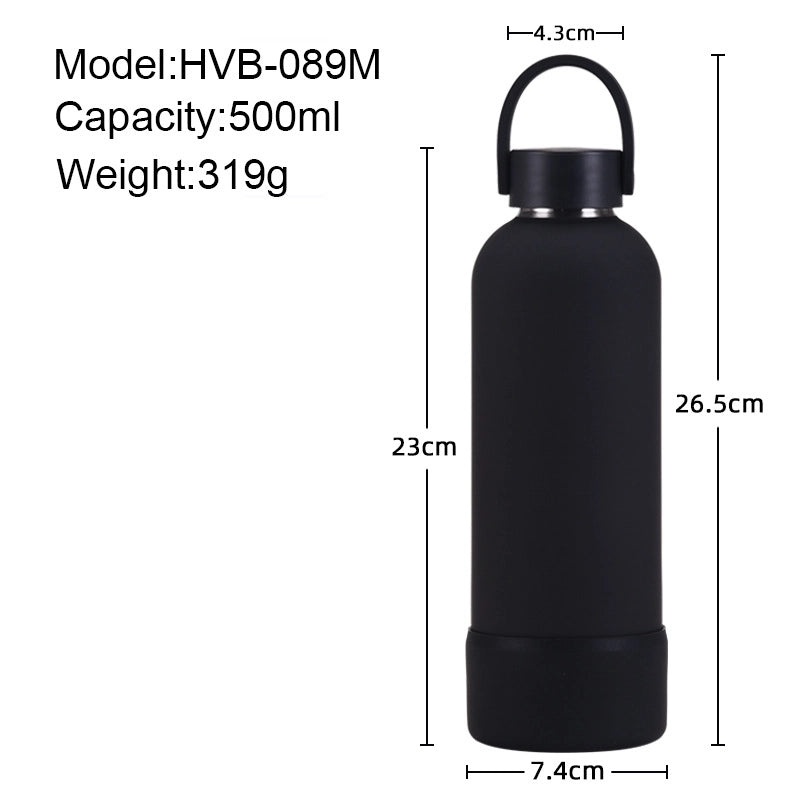 Stylish Solid Color Stainless Steel Water Bottle with Silicone Sleeve 1 Piece|Drinkware & Bottles