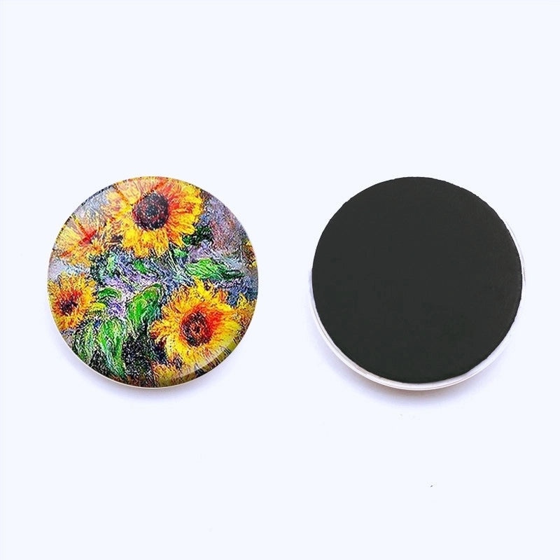Van Gogh Starry Night Crystal Glass Refrigerator Magnets 25mm Creative Home Decor Stickers|Home & Kitchen Accessories
