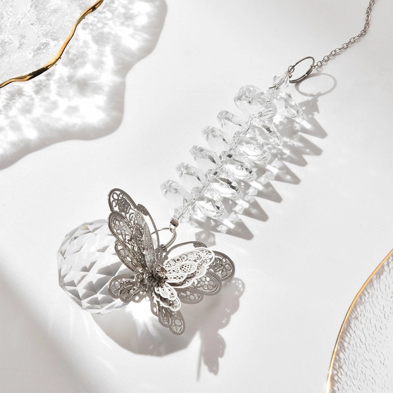Minimalist Butterfly Crystal Suncatcher Wind Chime Decorative Wall Hanging|Home Decor