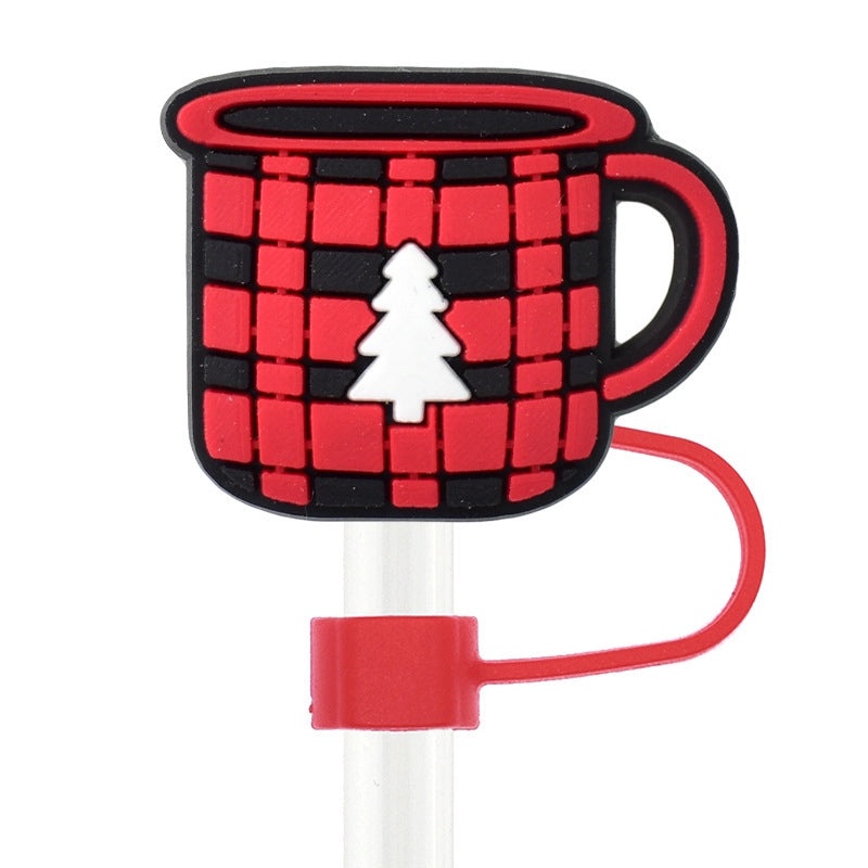 Christmas Holiday Silicone Santa Straw Caps 10PCS|Drinkware Accessories