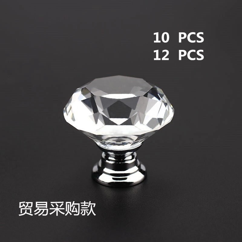 Transparent Crystal Diamond Single Hole Drawer Handle Small Cabinet Furniture Hardware|Cabinet Handles