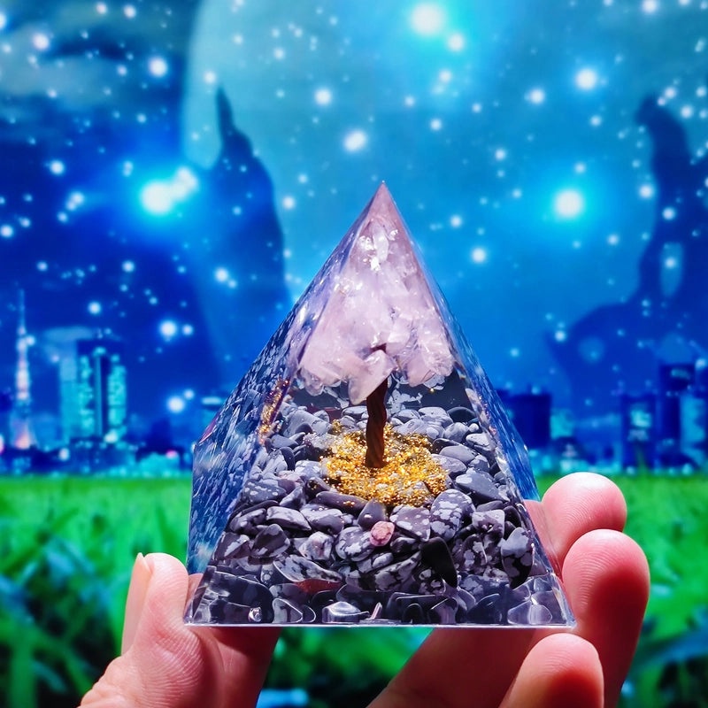 Crystal Ball Gravel Pyramid Resin Crafts Desktop Decoration Unique Station Ornament|Home Decor