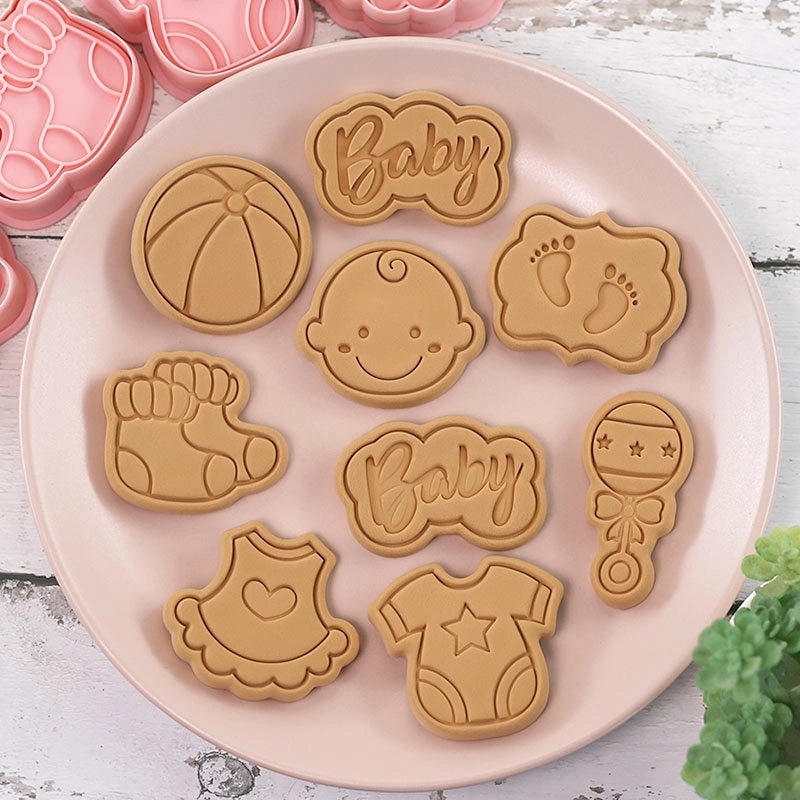 Baby Footprint Biscuit Mold Cartoon Baking Cookie Cutter Tool for Baby Shower Decor|Baking Supplies