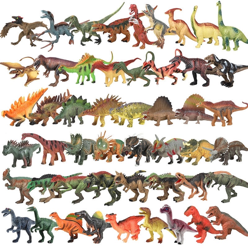 Children's Dinosaur Toy Set 44 or 50 Pieces Vinyl Animal Models with Puzzles Free Shipping | Kids Toys & Games