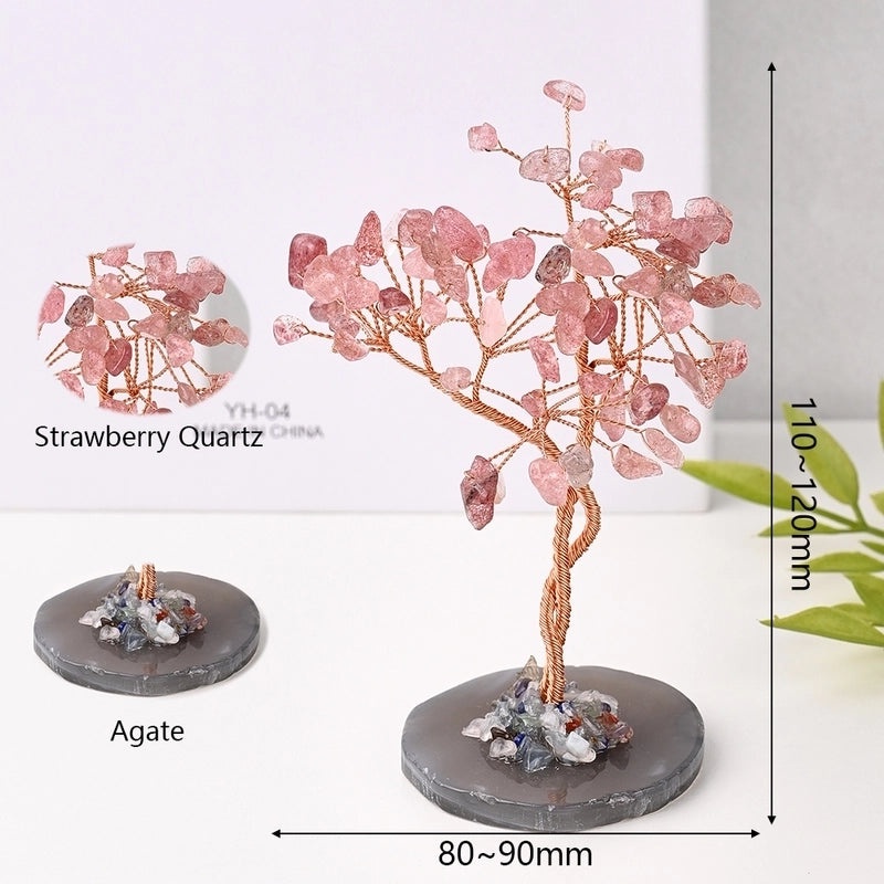 Handmade Minimalist Tree Ornament with Natural Stones and Copper Wire | Home Decor & Handmade Jewelry