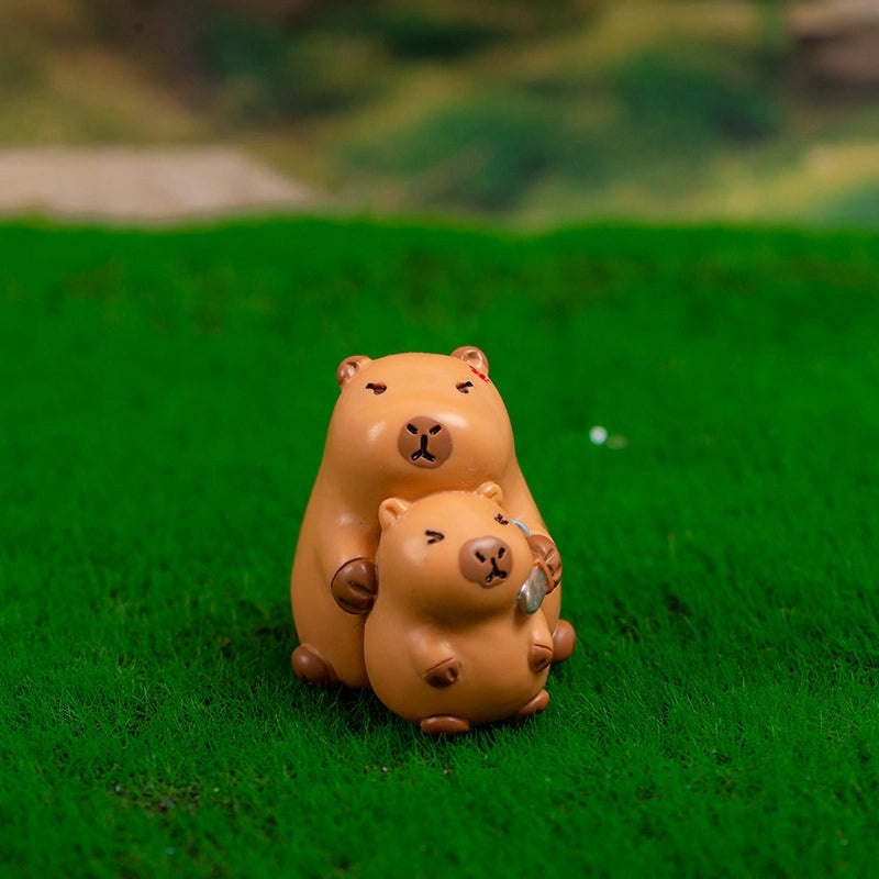 Handmade Resin Cute Capybara Figurine Micro Landscape Decor for Car and Desktop | Home Decor & Accessories