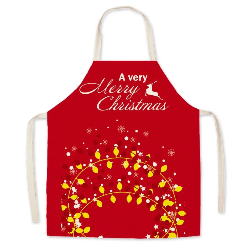 Minimalist Snowflake Christmas Cooking Apron Polyester Fabric 1 Piece | Kitchen Accessories & Cooking Aprons
