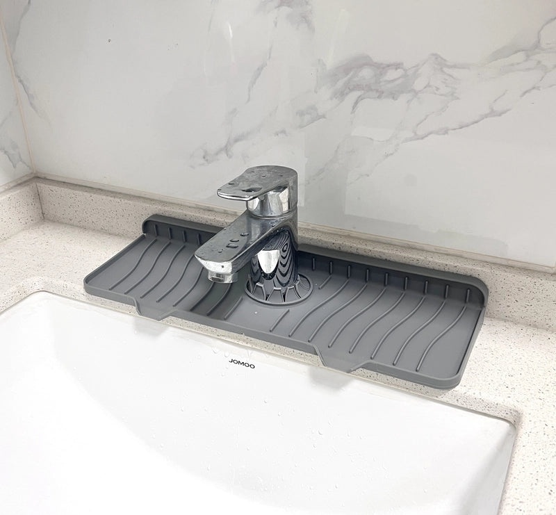 食品级硅胶排水垫|厨房浴室水龙头防溅洗碗槽长款可折叠垫|厨房用品