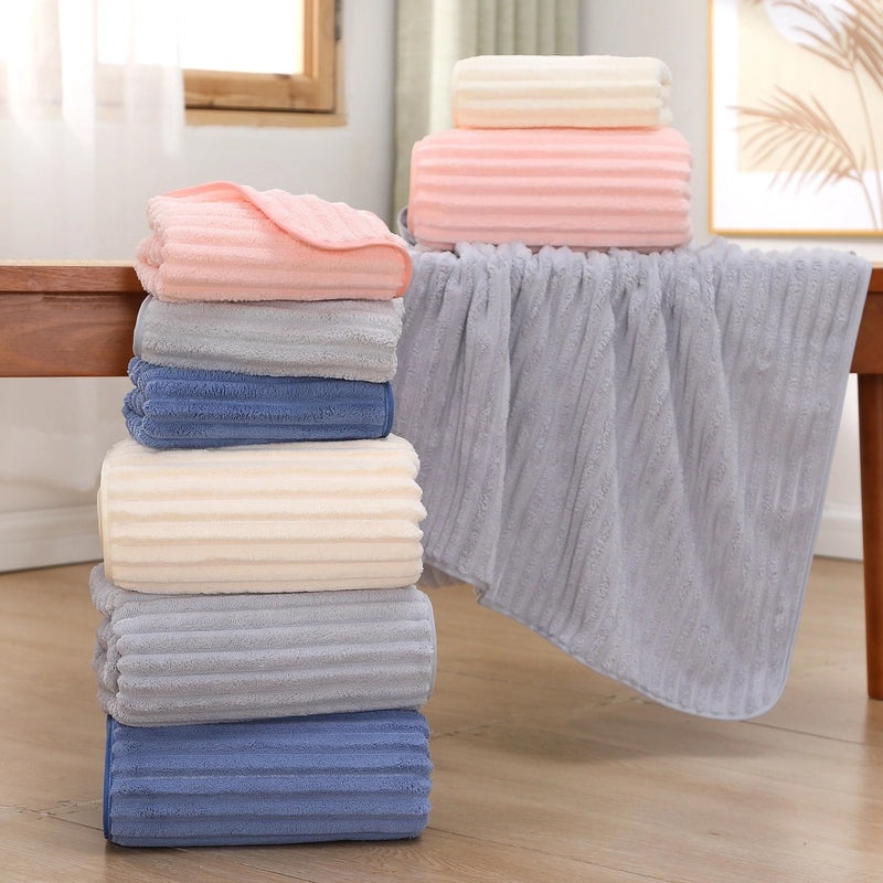 Casual Color Block Daisy Coral Fleece Bath Towels Soft Absorbent Bathroom Towels|Home & Kitchen > Bath > Towels