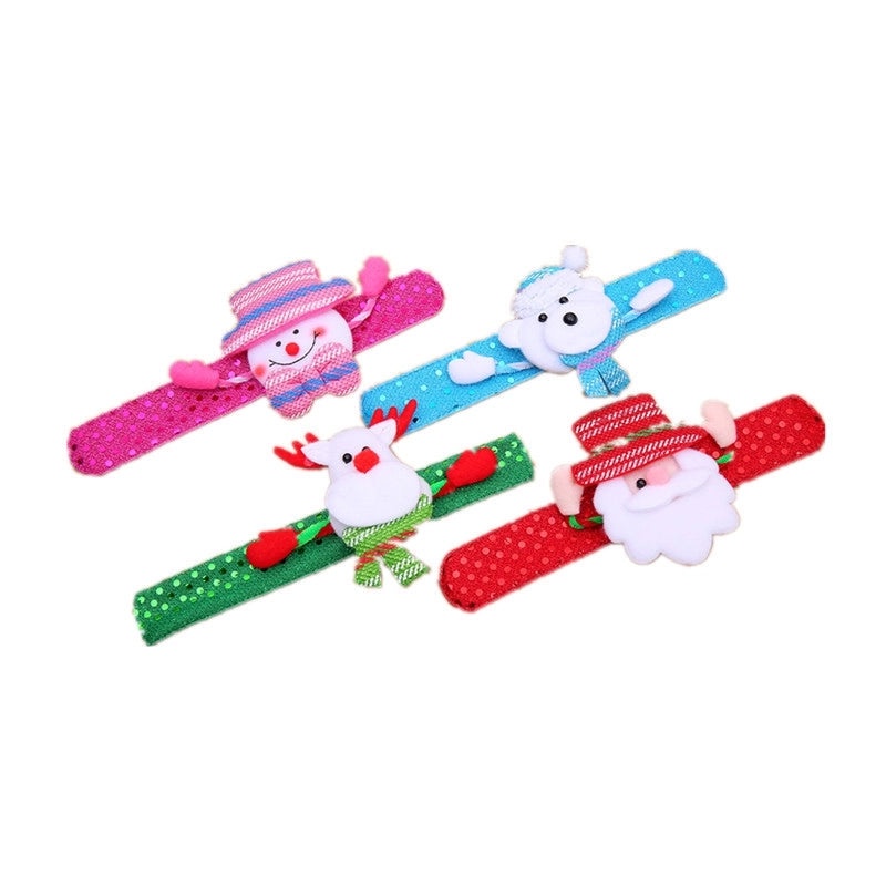 Christmas Light-Up Slap Bracelets for Kids, Snowman & Santa Designs|Kids Jewelry & Accessories