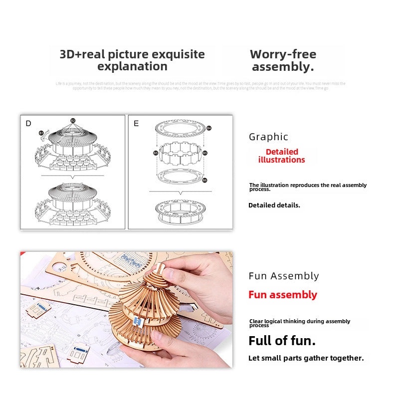 Handmade Wooden 3D Aircraft Model Puzzle for Kids | Toys & Games
