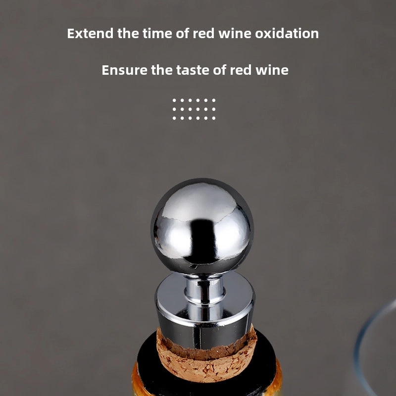 红酒瓶塞金属圆头锌铝合金红酒保鲜塞硅胶塑料红酒瓶盖|厨房用品储存密封用品