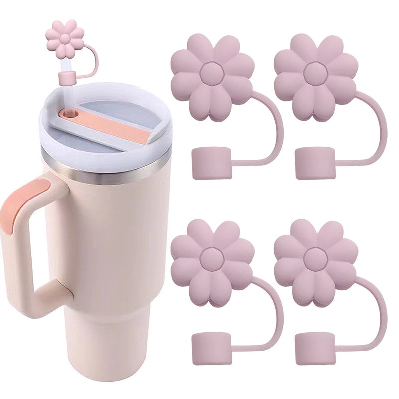 Elegant Floral Silicone Straw Cap for Cups | Drinkware Accessories
