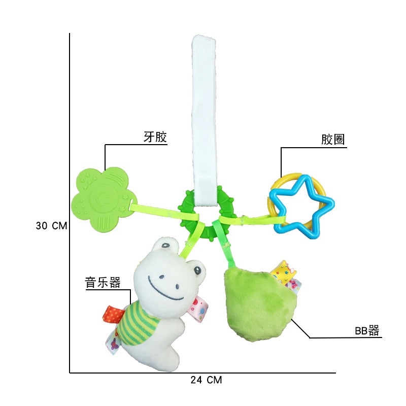 Dolery Baby Stroller Hanging Toy with Rubber Ring Rattle and Music for 0-1 Year Old|Baby Toys & Accessories