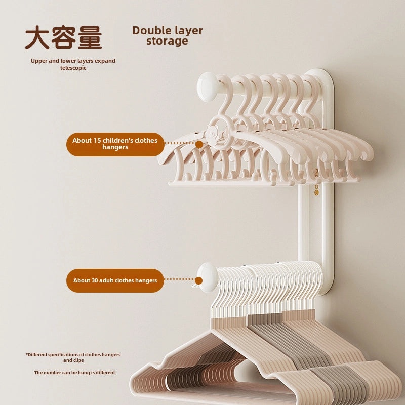 Wall-Mounted Hanger Rack Punch-Free Space Saver Organizer for Balcony Storage|Home Storage & Organization