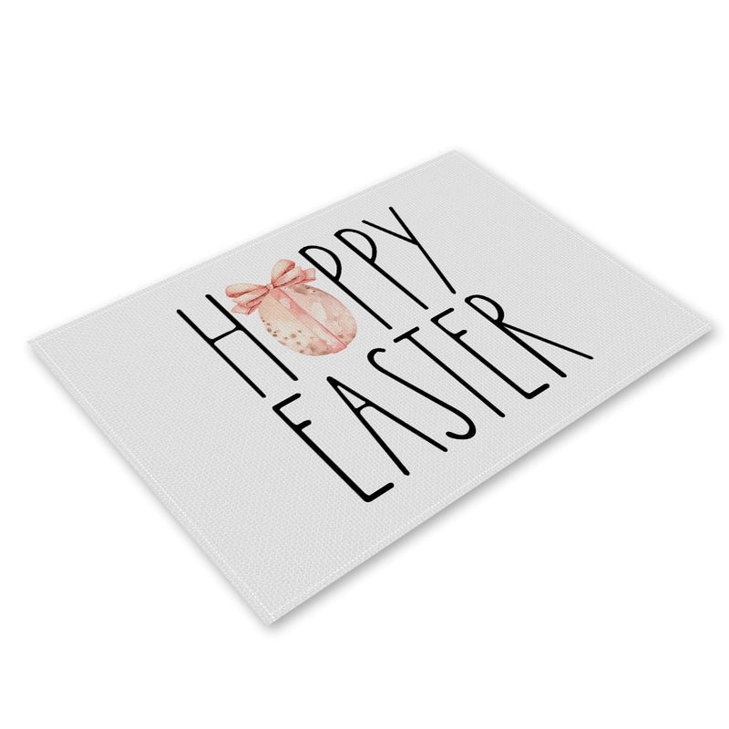 Adorable Rabbit and Heart Letter Linen Placemat for Dining Table Decor|Home Decor and Kitchen Accessories