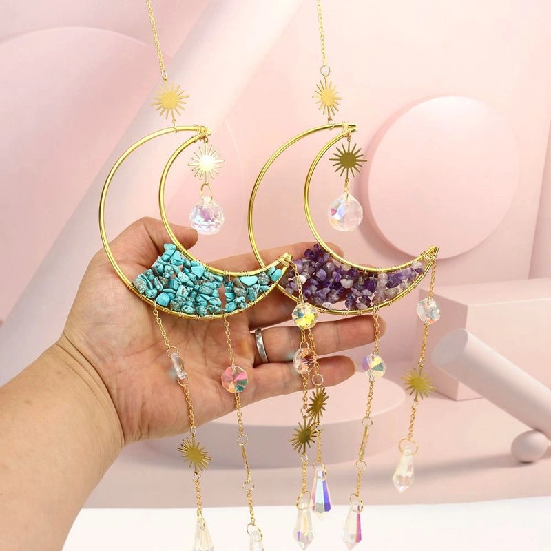Natural Crystal Wind Chimes Hanging Decor | Home Decor & Accessories