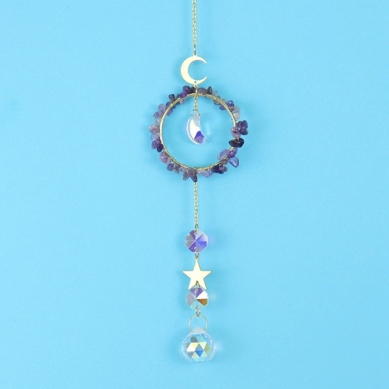 Star Moon Copper Pendant with Artificial Crystals | Jewelry & Accessories